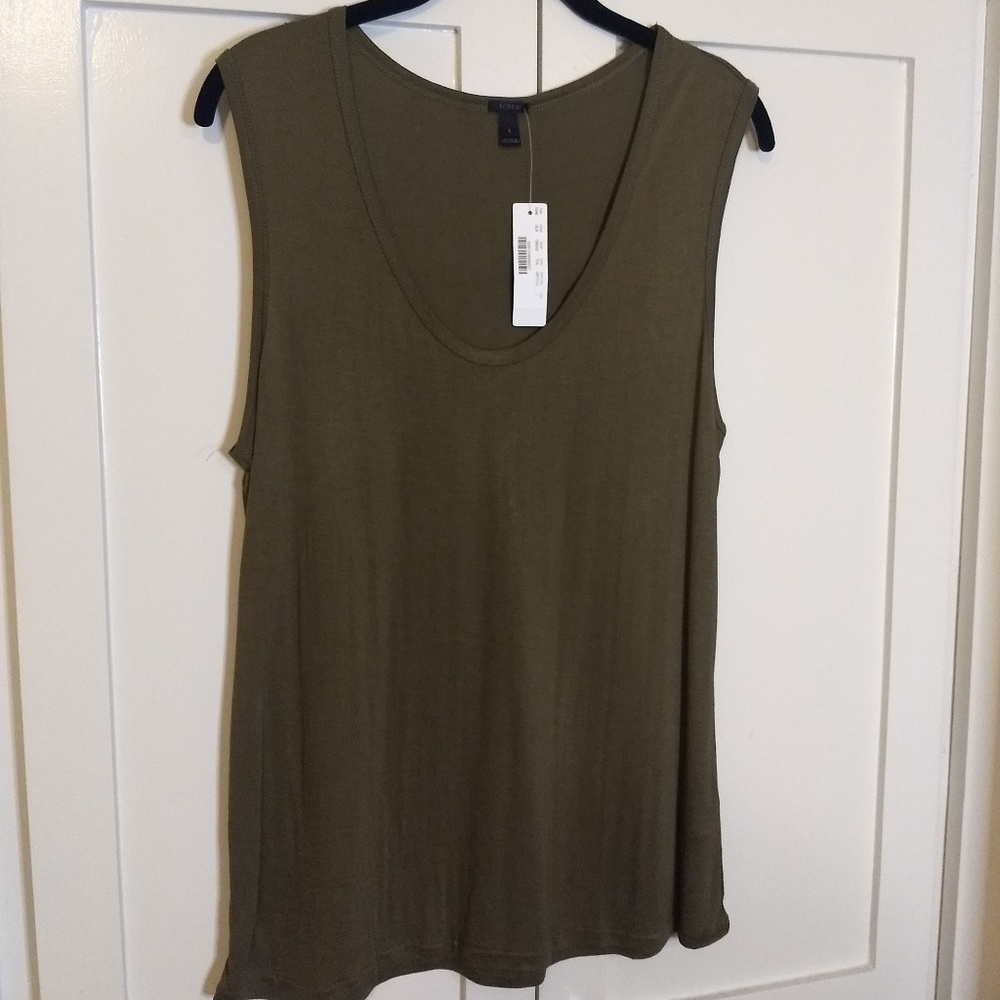 JCrew scoop neck tank top in Tuscan Olive